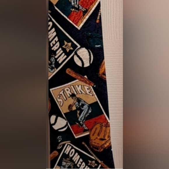 🌴SILK BASEBALL TIE by Lugano Italian Silk Ties - Picture 6 of 7